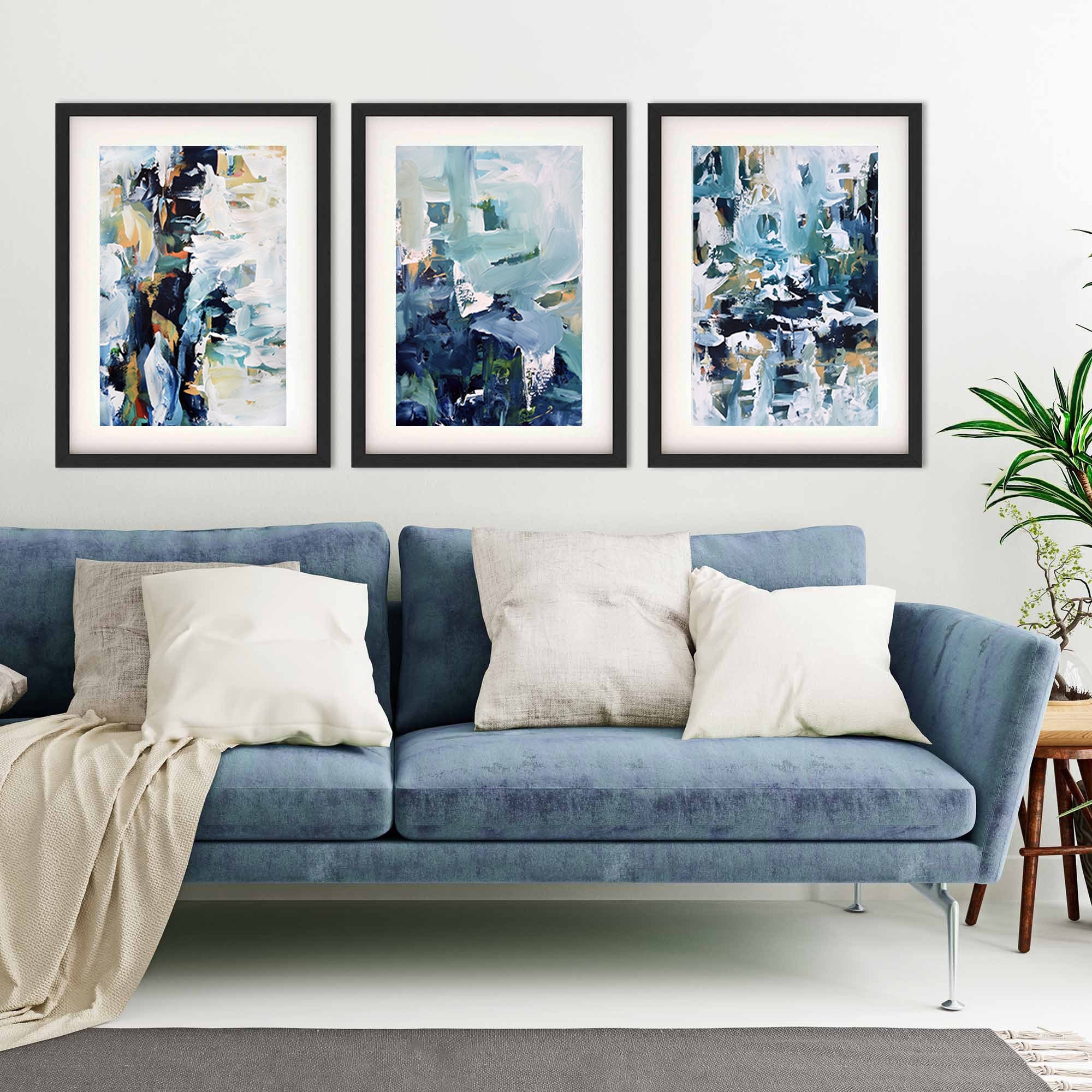 SET OF 3 Framed Art Abstract Prints Wall Art Large Wall Art Etsy UK