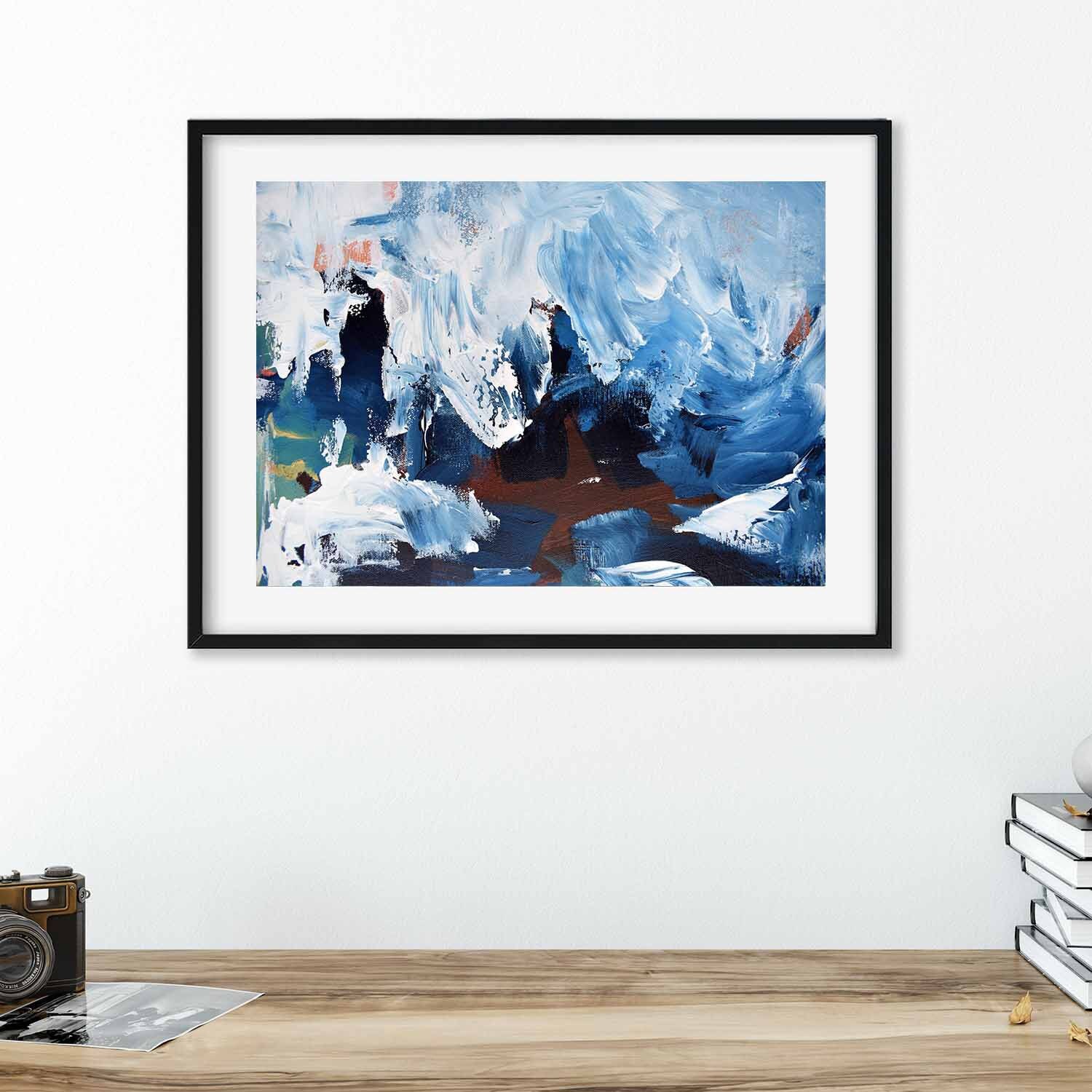 Large Blue Wall Art Abstract Wall Art Print Fine Art Paper Etsy