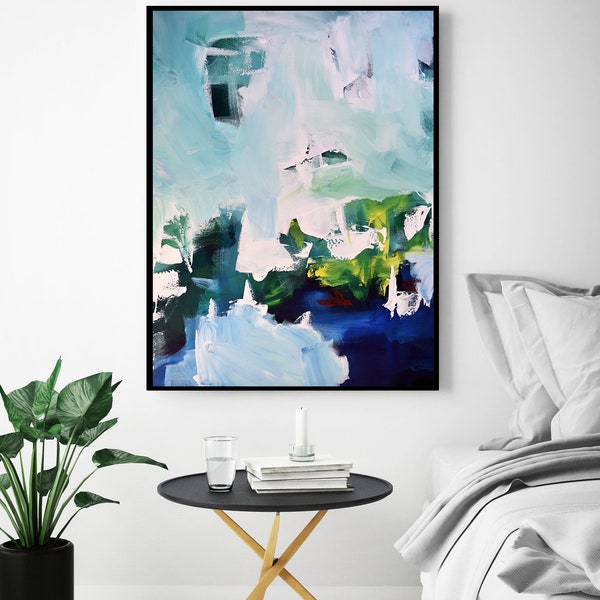 Blue Giclee Canvas Etsy
