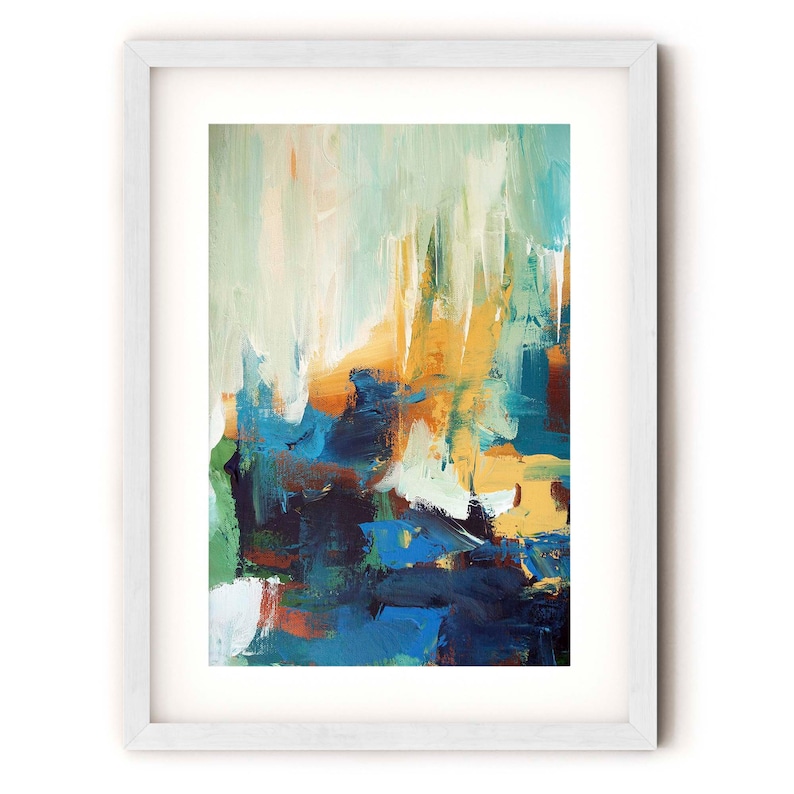 Large Framed Art Abstract Print Wall Art Large Wall Art Blue Etsy UK