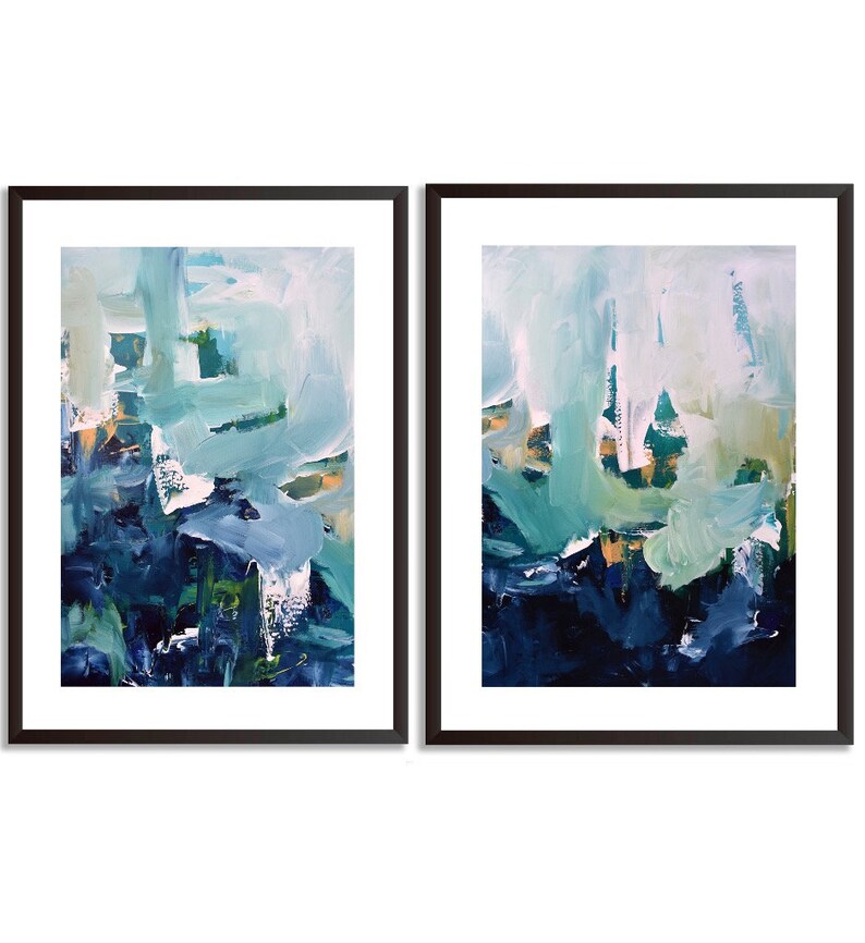 Set of 2 Framed ART Abstract Print Wall Art Large Wall Art Etsy UK
