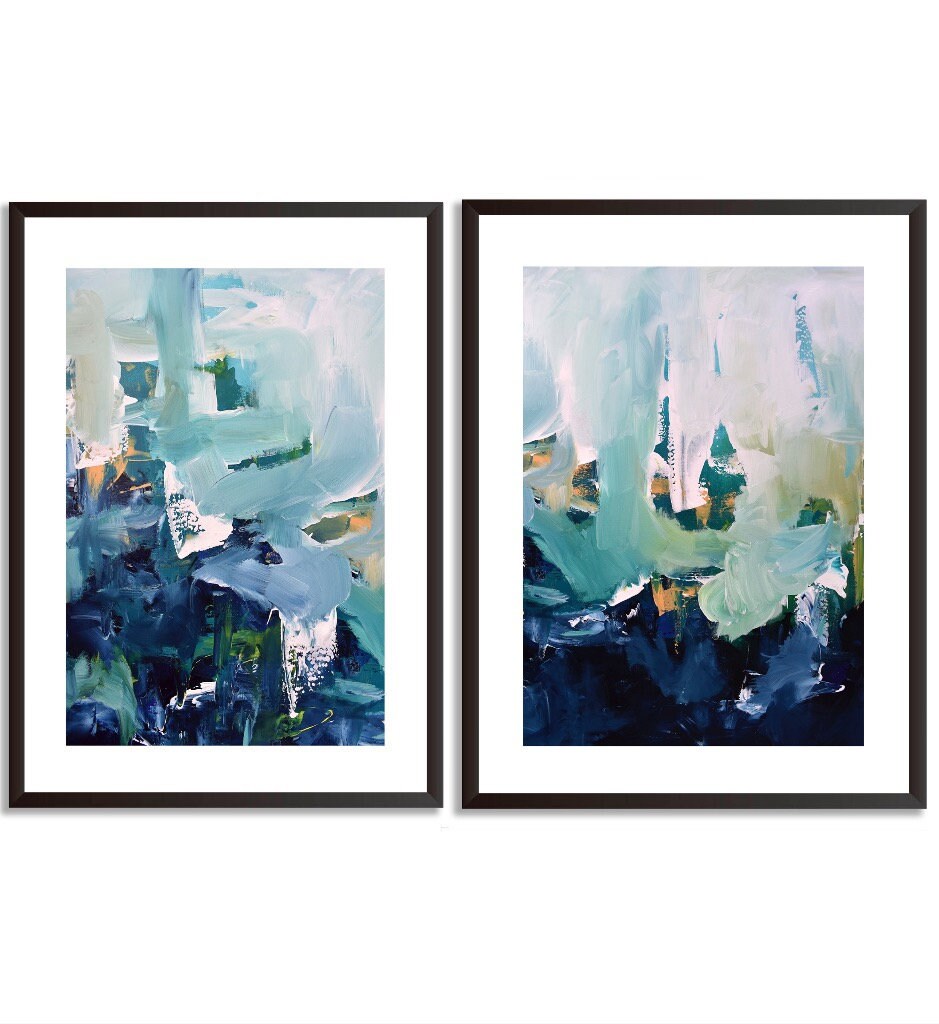Set of 2 Framed ART Abstract Print Wall Art Large Wall Art Etsy UK