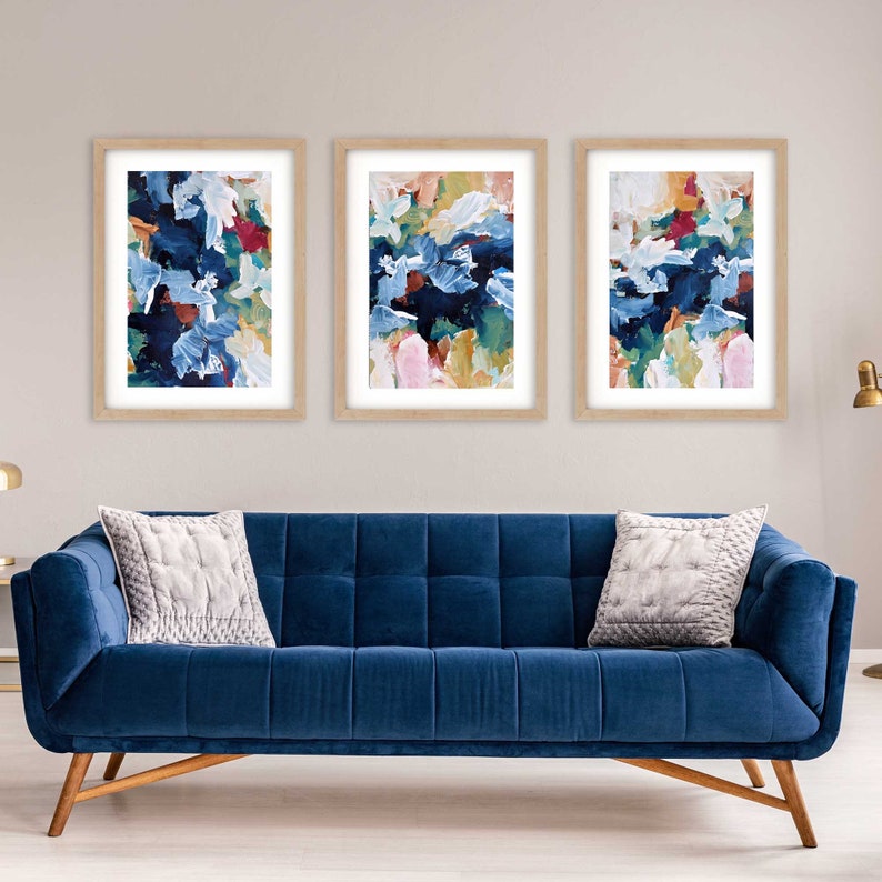 SET OF 3 Framed Art Abstract Print Wall Art Large Wall Art Etsy UK