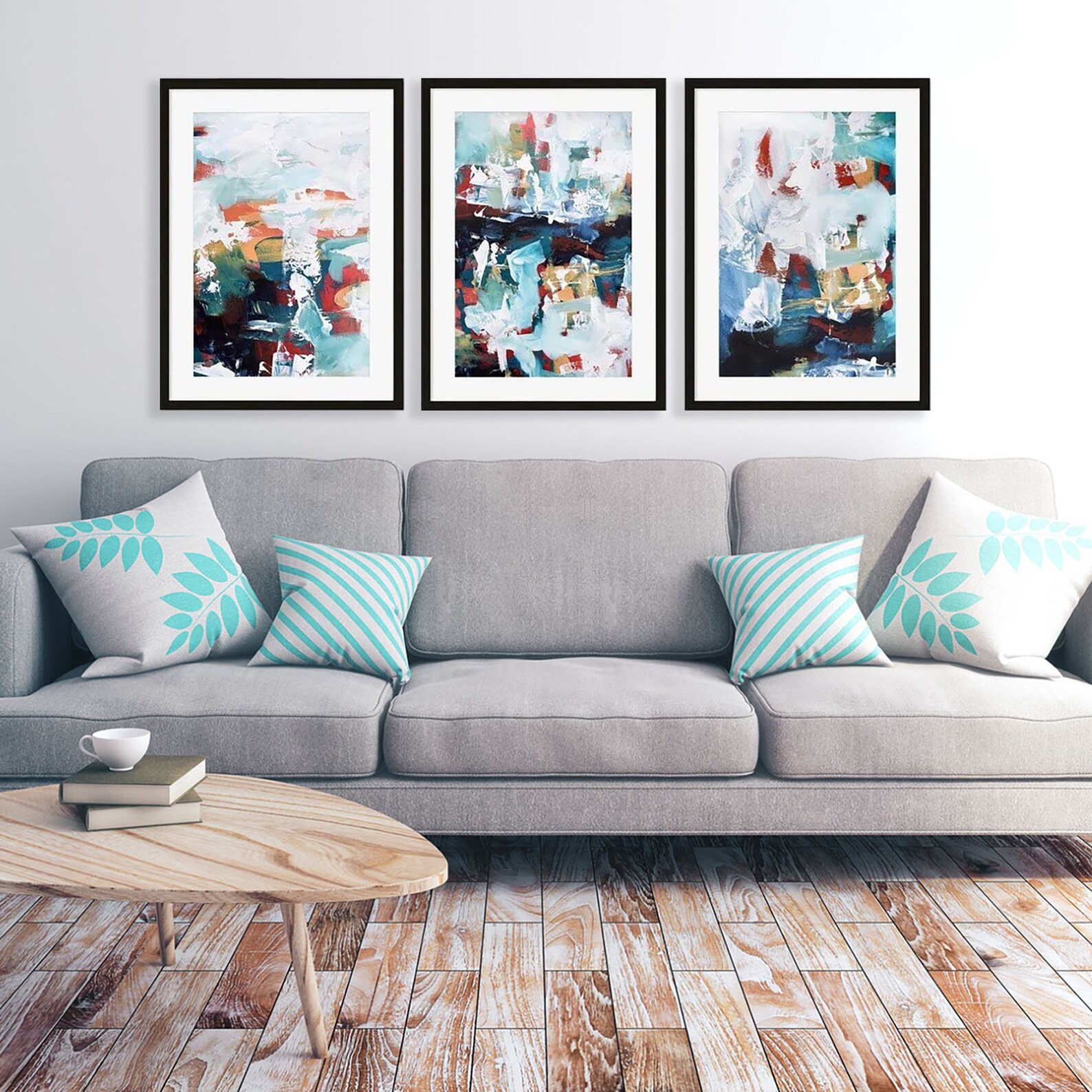 Large Abstract Print Set Set of Three Prints Contemporary - Etsy