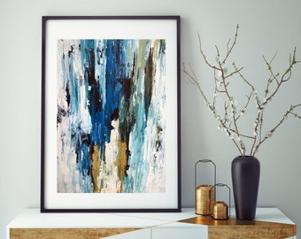 BLUE ABSTRACT Art Print - Large Abstract Art Painting Print Fine Art Poster -  Wall Art Abstract Art Prints - Original Art Modern Wall Art