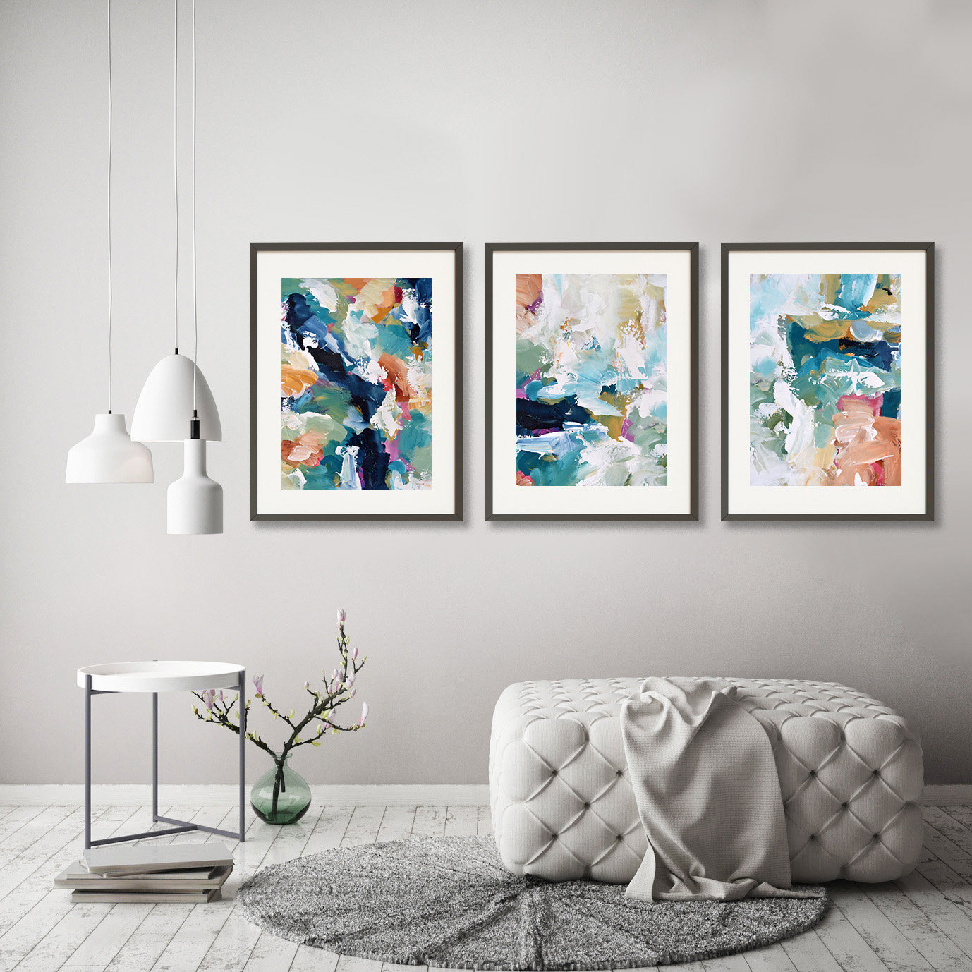 SET OF 3 Framed Art Abstract Print Wall Art Large Wall Art Etsy UK