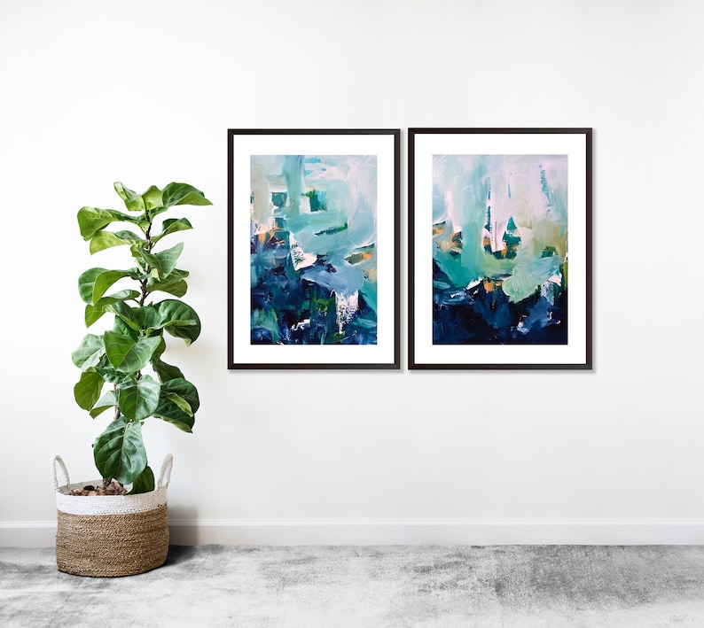 Set of 2 Framed ART Abstract Print Wall Art Large Wall Art Etsy UK