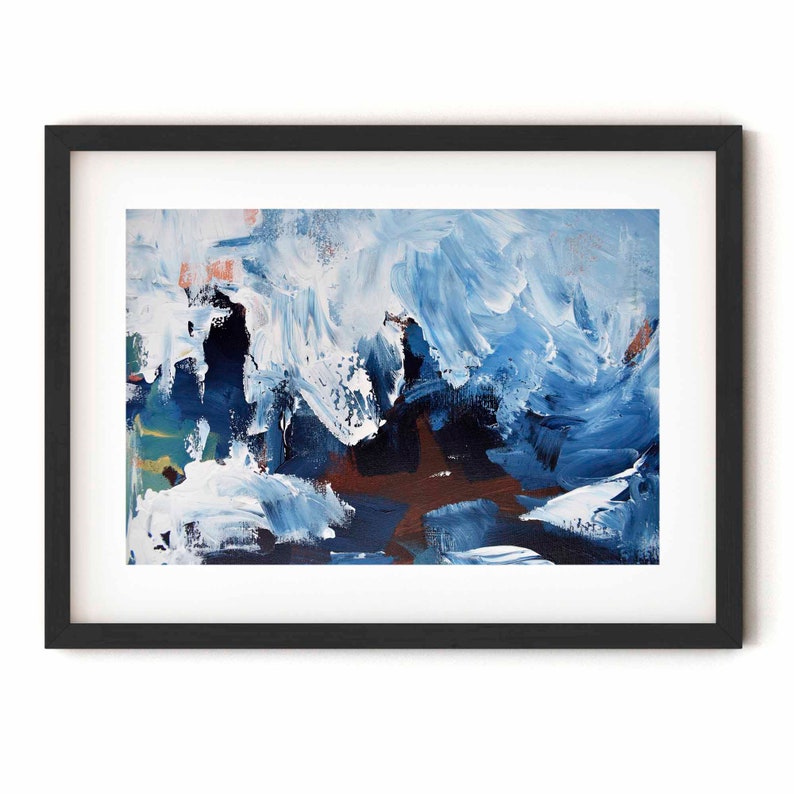 Large Blue Wall Art Abstract Wall Art Print Fine Art Paper Etsy