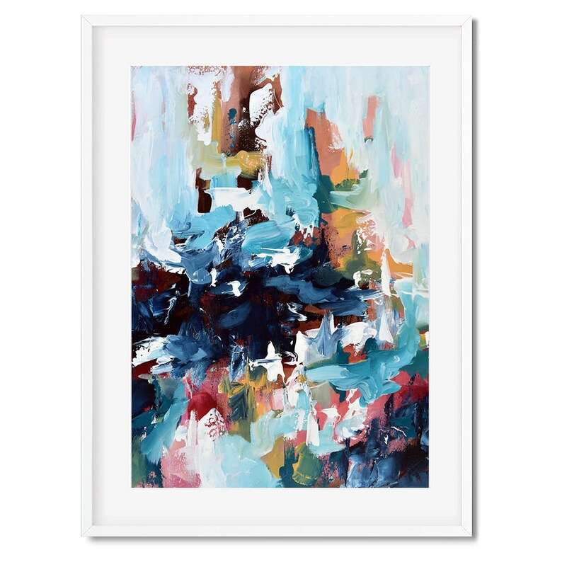 Large Framed Wall Art. Set of 2 Abstract Prints. Colourful Etsy UK