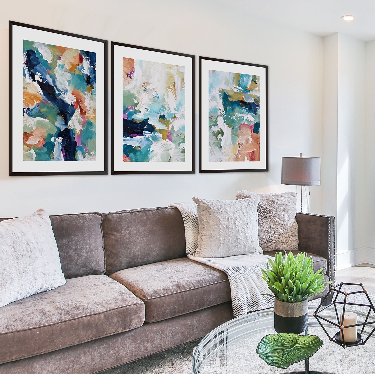 SET OF 3 Framed Art Abstract Print Wall Art Large Wall Art - Etsy UK