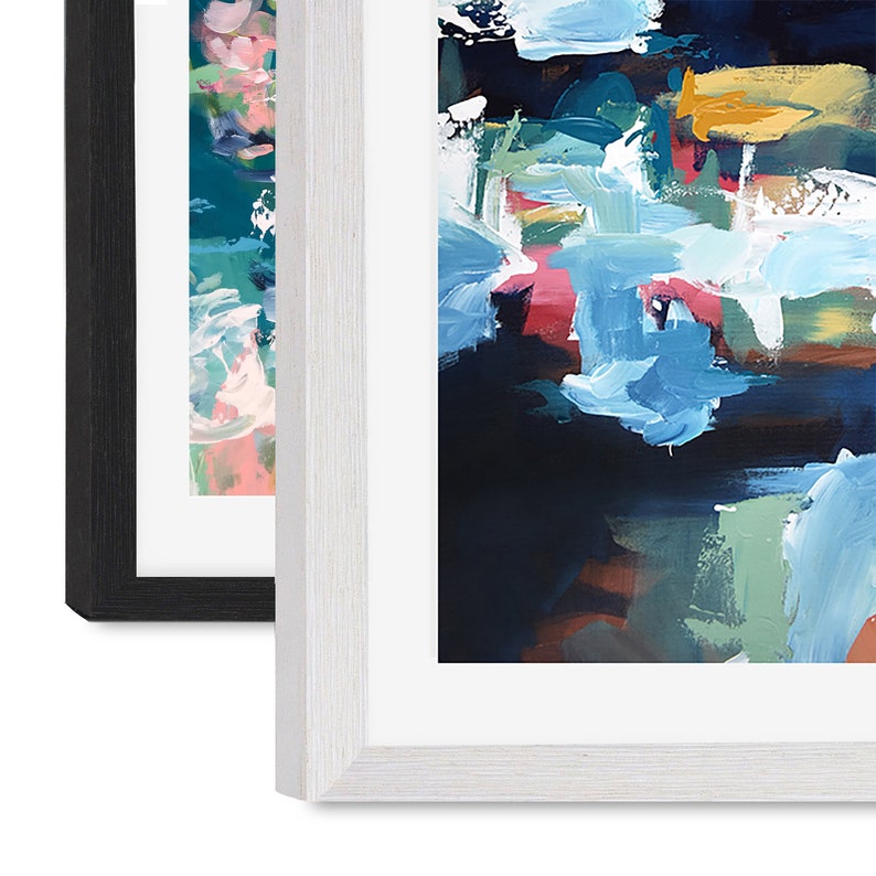 ART PRINT Set of 2 Framed Art Set Abstract Print Set Large Etsy