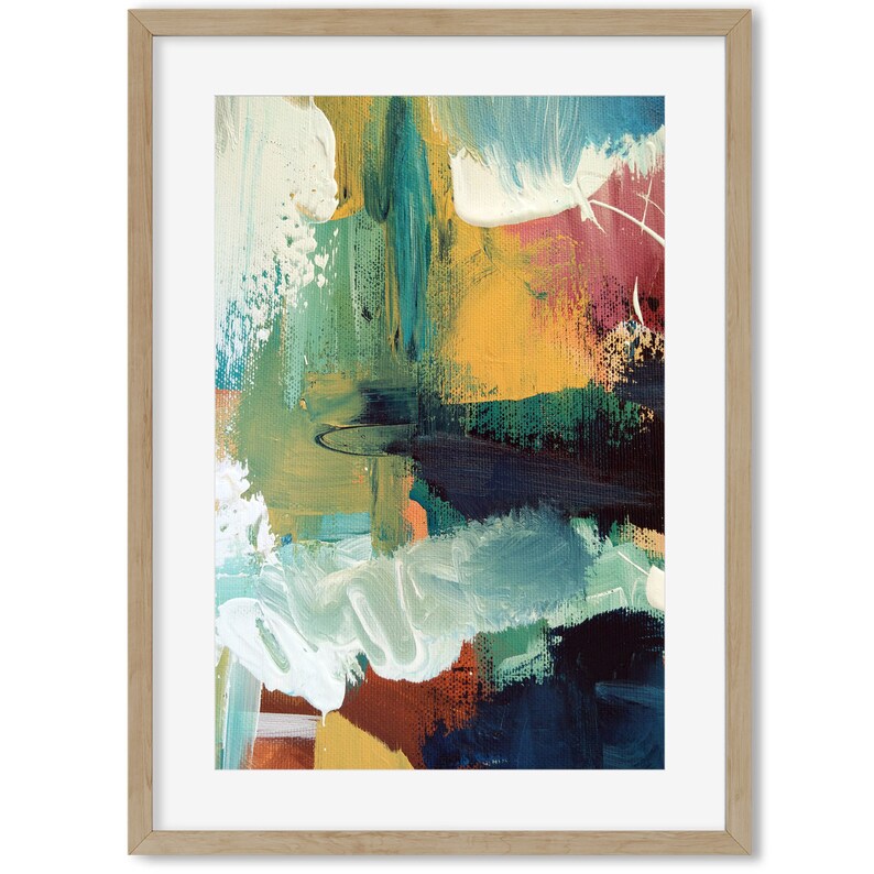 Framed Art Abstract Print Wall Art Large Wall Art Blue Etsy