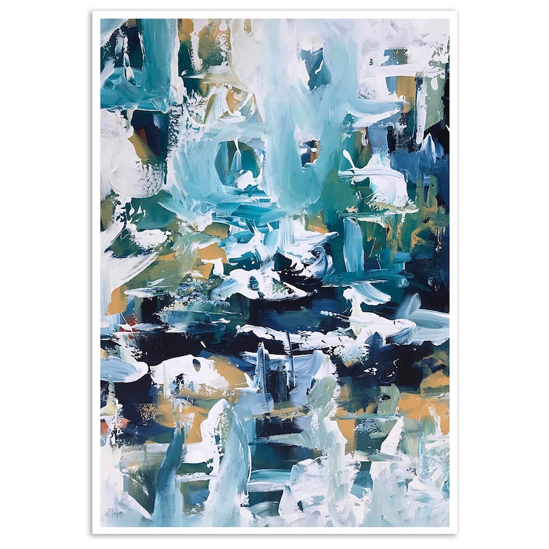 Large Framed Art Abstract Print Wall Art Large Wall Art Blue Etsy