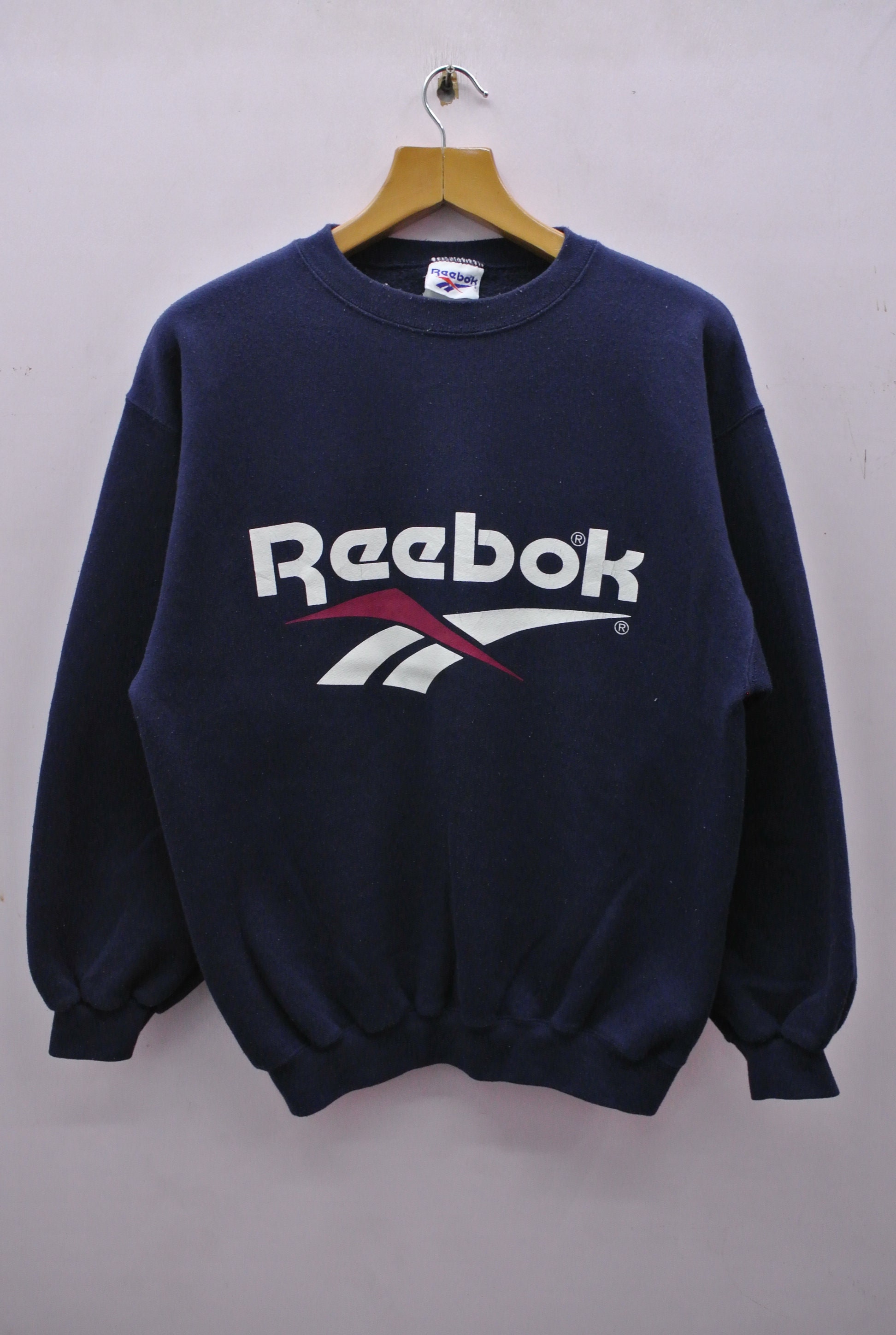 Retentie Mens filosofie Vintage Reebok Sweatshirt Big Logo Sportswear Streetwear - Etsy