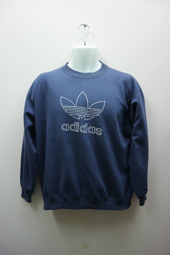 Vintage Adidas Trefoil Sudadera Bordada Gran Logo Ropa | Etsy España