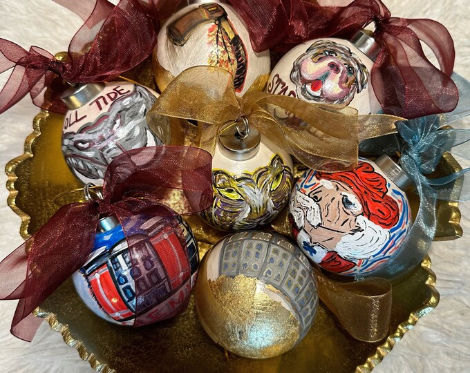 College Gameday Ornaments, Christmas Tree Ornaments, College Football