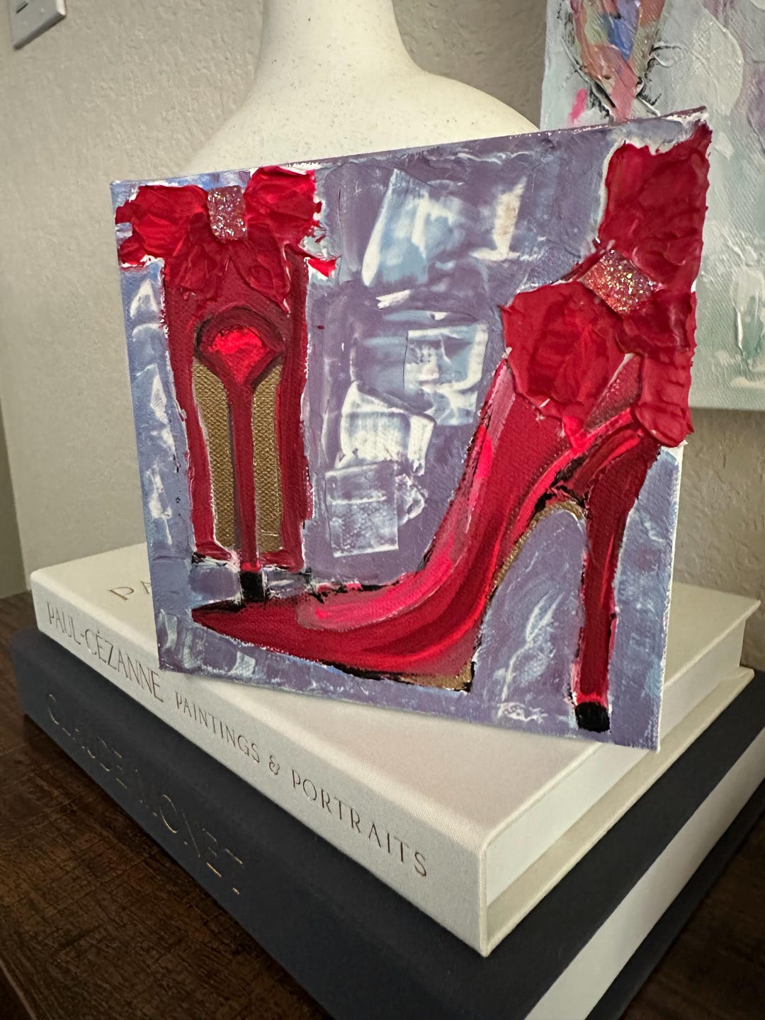 Abstract Fashion Art, Abstract High Heels, 6x6” Canvas Painting, Red - Etsy