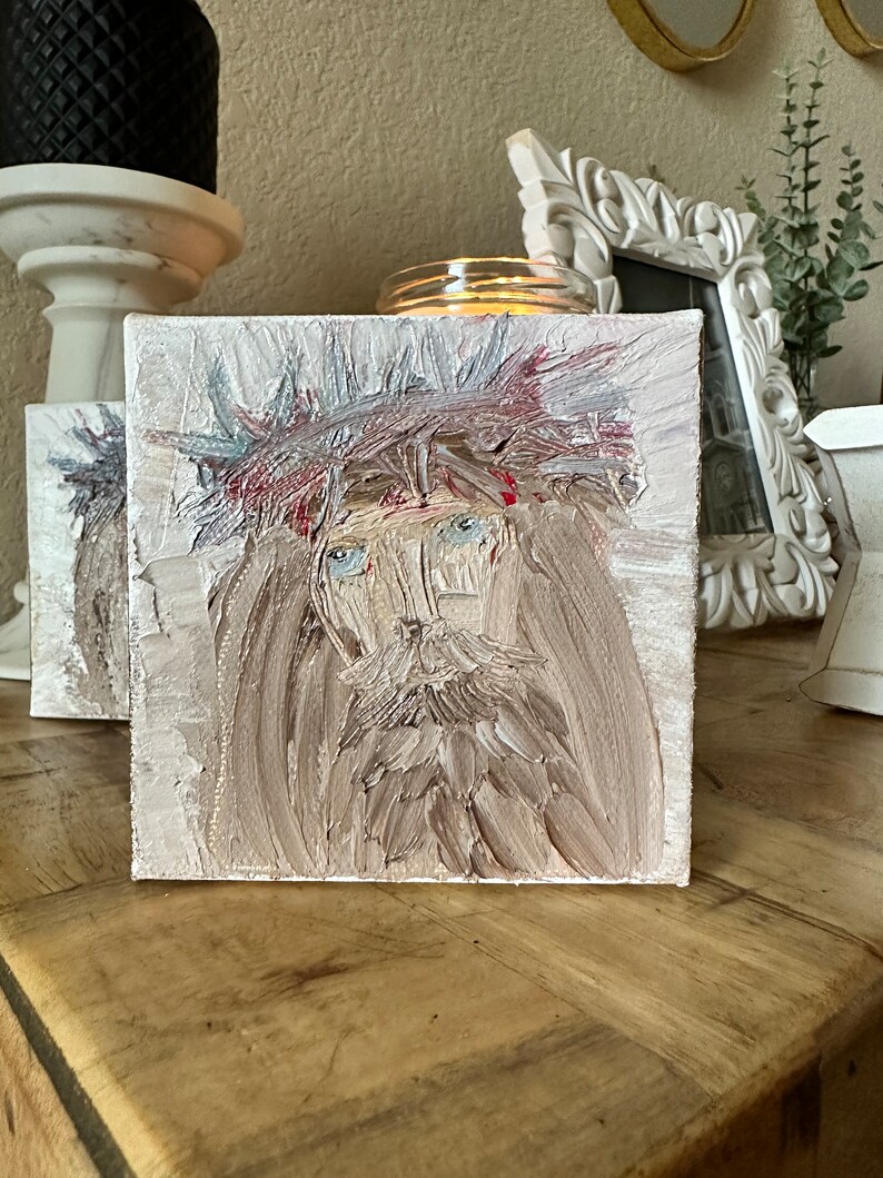 Christian Art, Abstract Oil Painting, Religious Art, Jesus Painting Etsy