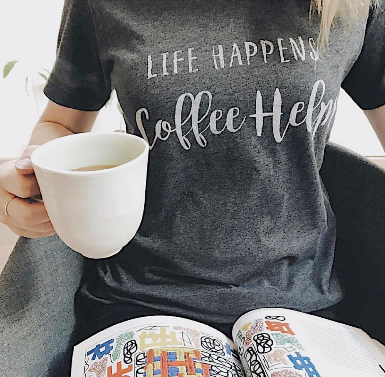 Coffee Graphic Tee Tumblr Shirt Funny Tshirt Gift for Her Mom Etsy