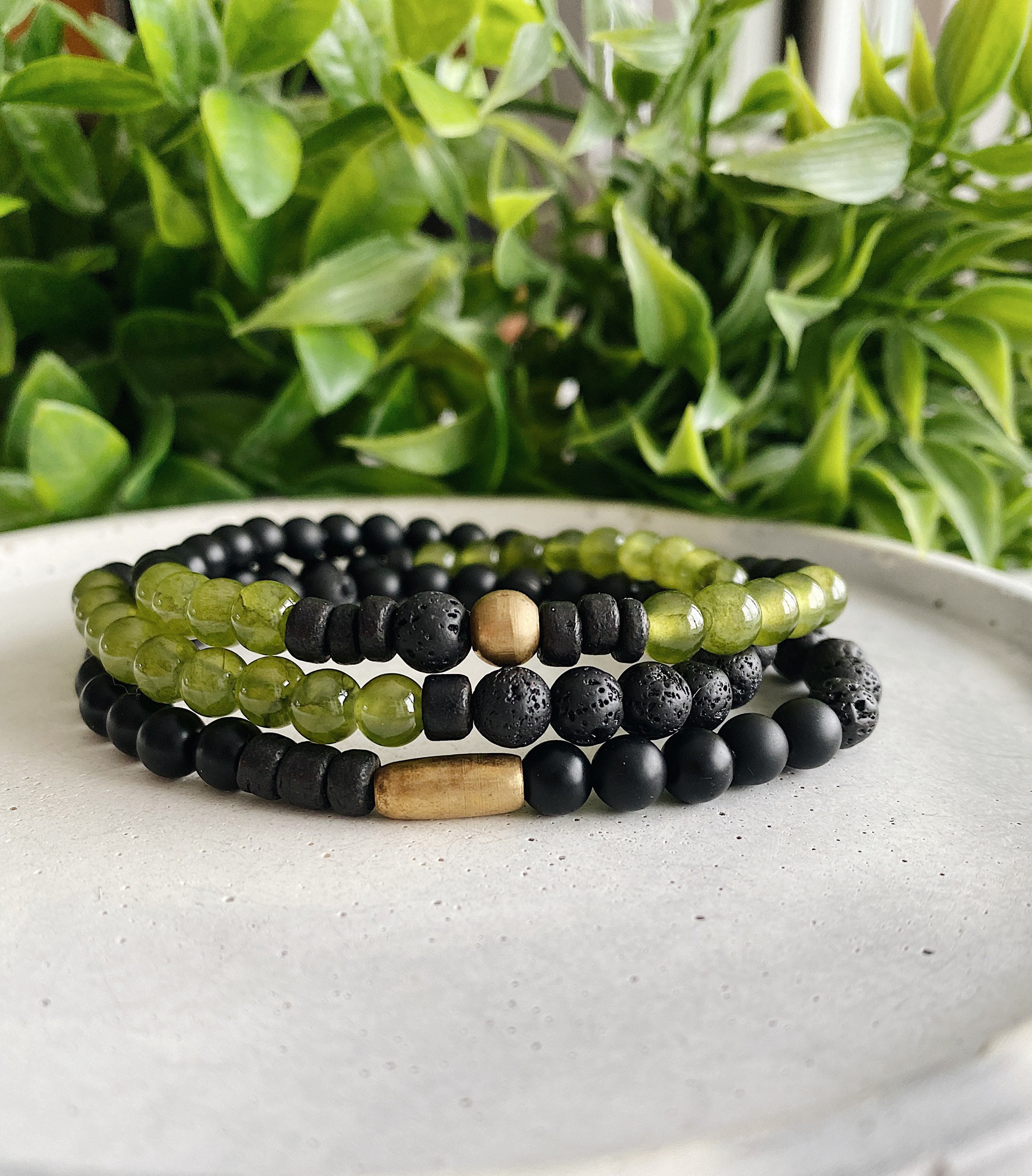 Green cheap stone bracelet