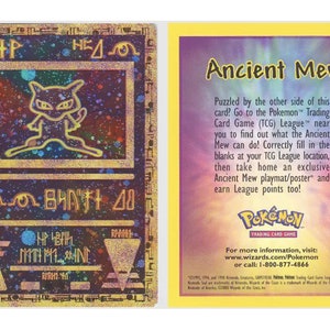 Cartão promocional Pokémon Sealed Ancient Mew Holo Rainbow autêntico WOTC Era - Selado de fábrica - 2000