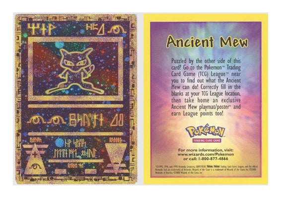 Pokemon Ancient Mew Card Pokemon Ancient Mew 2000 Movie Promo Card