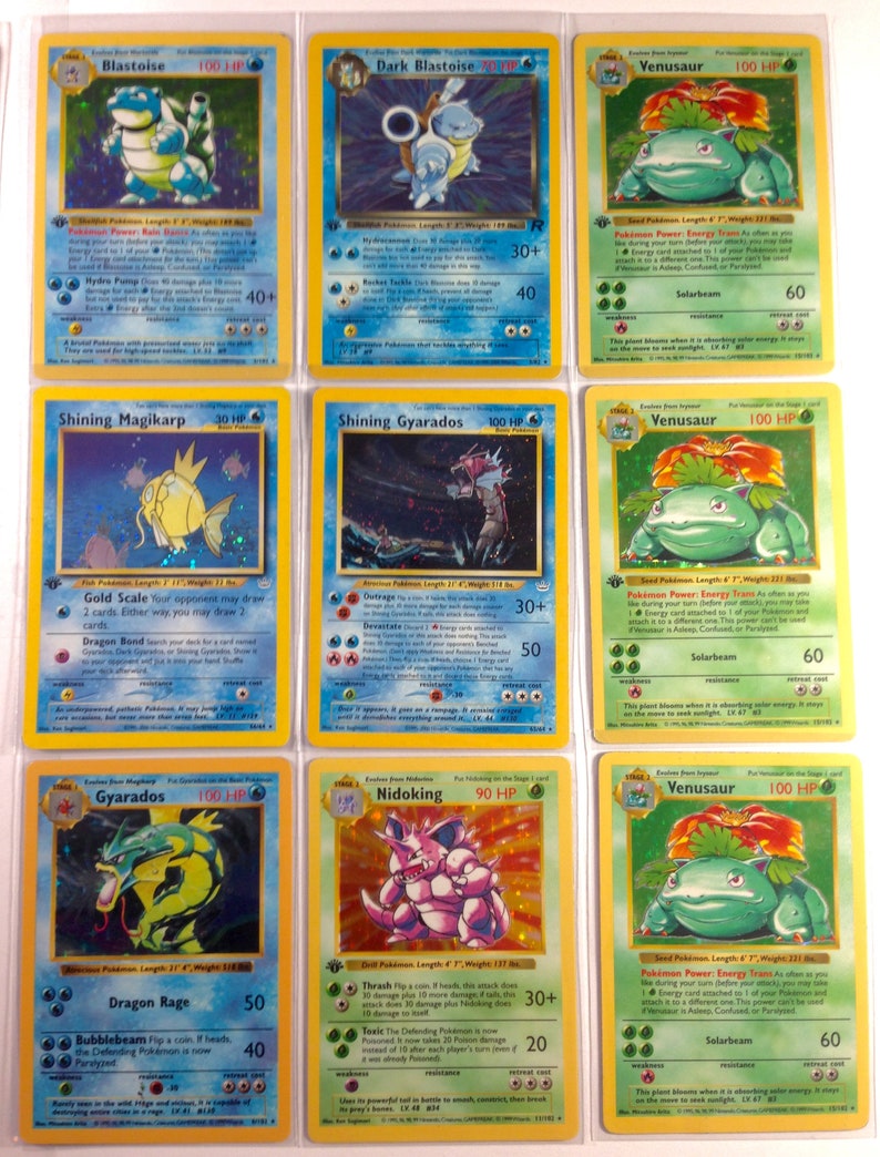 Pokemon 30 Card Pack Vintage Holos 1st Edition Shadowless | Etsy