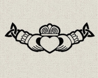 SVG Files Irish Claddagh SVG Love Friendship Engagement Wedding SVG for Cricut Silhouette Glowforge Laser Cut Tattoo Design Digital Download