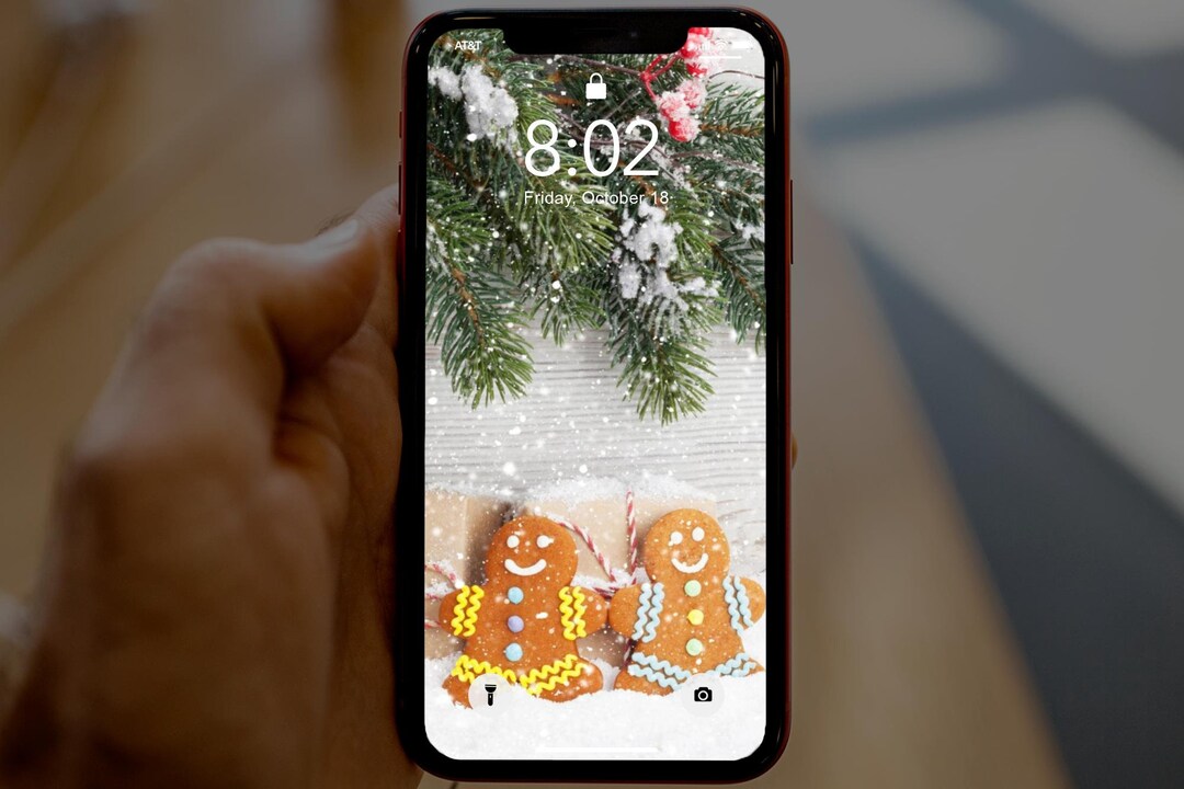 Gingerbread Lady and Man, Christmas iPhone Wallpaper, Christmas Cell