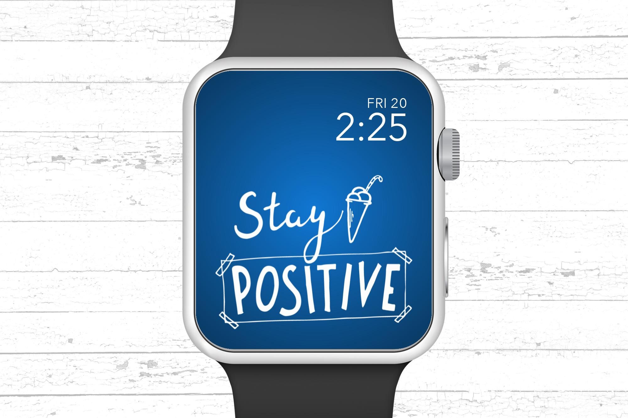 Apple Watch Wallpaper Stay Positive Quote With Ice Cream Cone - Etsy Denmark Apple Watch Wallpaper Stay Positive Quote With Ice Cream Cone - Etsy Denmark