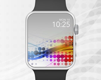 Apple Watch Wallpaper, Multi-color Circle & Line Art Apple Watch Face Design