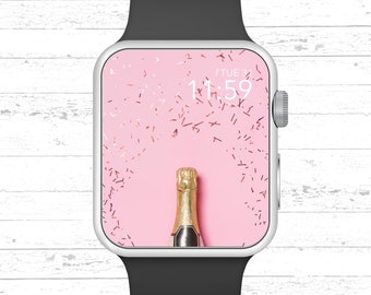 Apple Watch Wallpaper, Champagne and Confetti Apple Watch Face Design