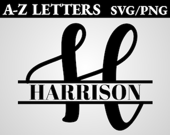 Split Monogram SVG/PNG, Creative Split Monogram Frame Alphabet, Fun Digital Downloads for Cricut, Silhouette, Glowforge