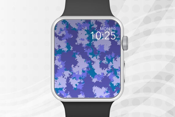 Apple Watch Wallpaper blau und lila Camouflage Apple Watch | Etsy Österreich