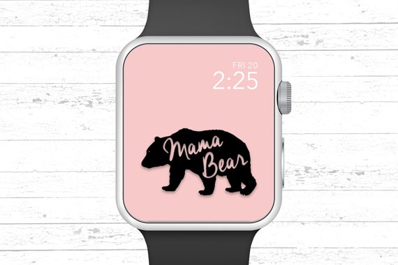 Apple Watch Wallpaper, Mama Bear Rose Quartz Background Apple Watch Face Design