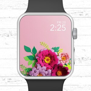 Sfondo Apple Watch, fiore di carta con sfondo rosa Design del quadrante Apple Watch