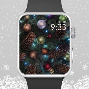 Apple Watch Wallpaper, Ornaments On a Christmas Tree Apple Watch Face Design