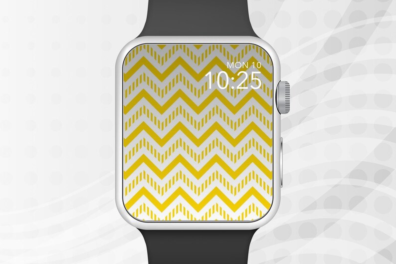 Apple Watch Wallpaper Yellow Zig Zag Line Art Apple Watch Etsy