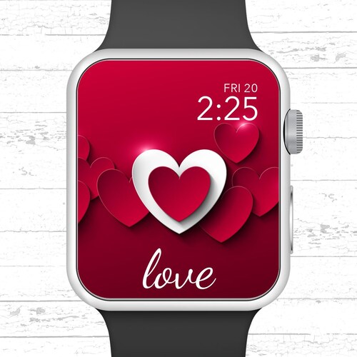 Apple Watch Wallpaper Love Original Art Watch Face Design Hand Etsy