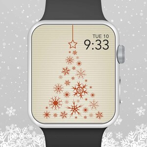 Apple Watch Wallpaper, Hanging Christmas Tree Ornament Made Of Snowflakes Apple Watch Face Design