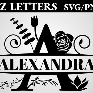 Split Monogram SVG/PNG, Creative Split Monogram Frame Alphabet, Fun Digital Downloads for Cricut, Silhouette, Glowforge