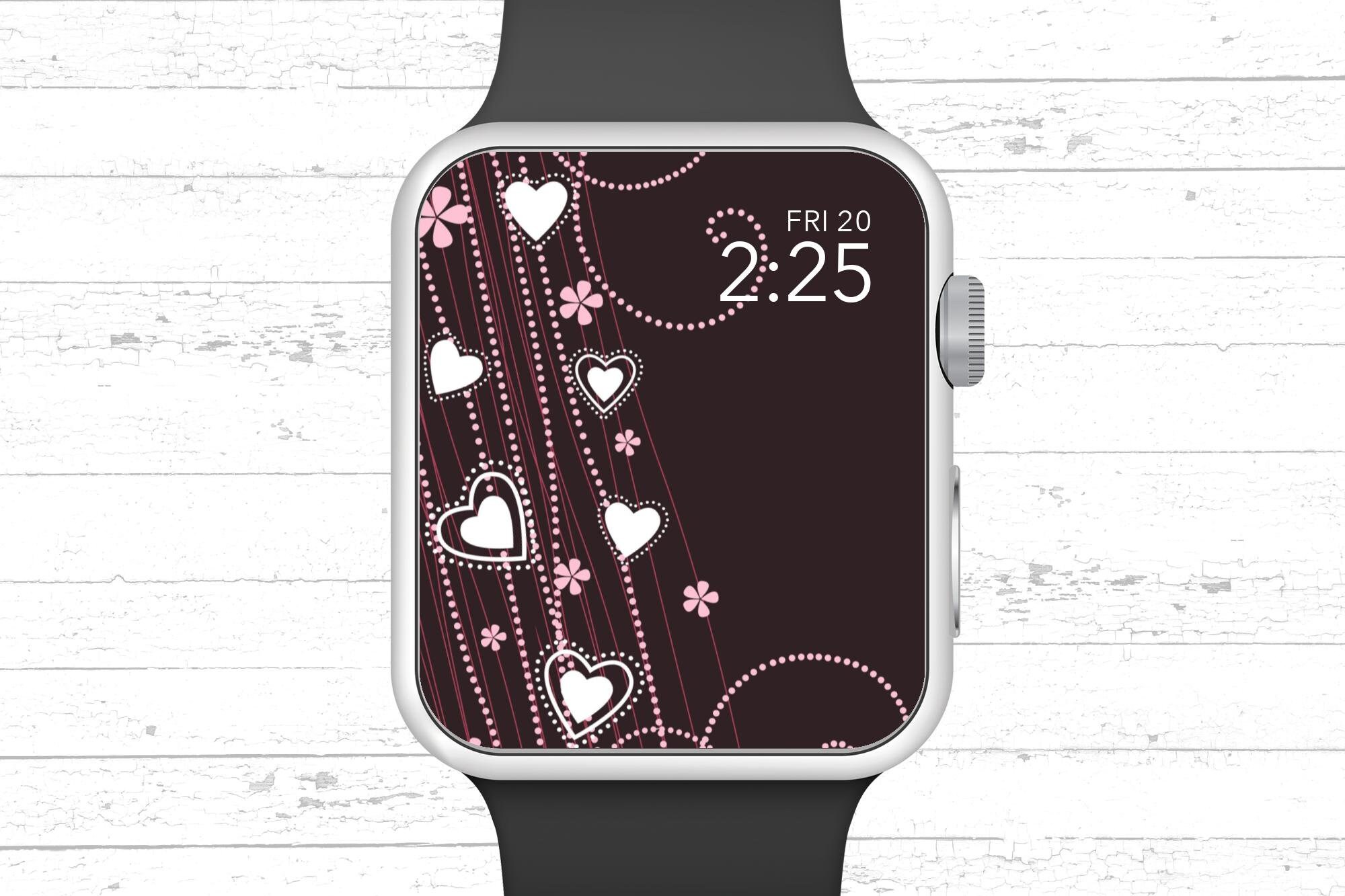 Apple Watch Wallpaper Cuori Bianchi e Rosa sulla stringa | Etsy Italia