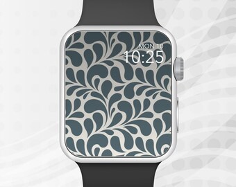 Apple Watch Wallpaper, Round Green Flower Petals Pattern Apple Watch Face Design