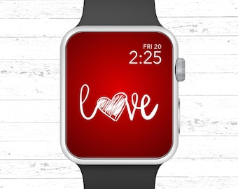 Apple Watch Wallpaper, Love with Heart Valentines Day Apple Watch Face Design