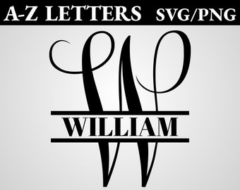 Split Monogram SVG/PNG, Creative Split Monogram Frame Alphabet, Fun Digital Downloads for Cricut, Silhouette, Glowforge