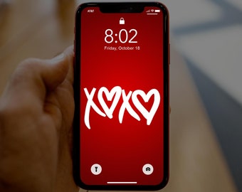 Valentines Day XOXO avec Hearts, Valentines iPhone fond d'écran, Valentines Contexte de téléphone cellulaire, écran de verrouillage iPhone Valentines