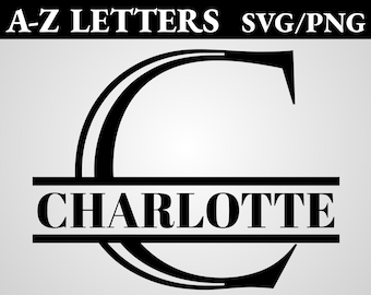 Split Monogram SVG/PNG, Creative Split Monogram Frame Alphabet, Fun Digital Downloads for Cricut, Silhouette, Glowforge