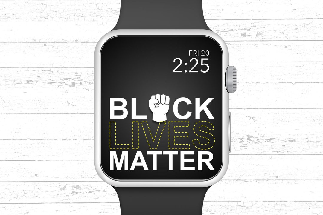 Apple Watch Wallpaper, White and Gold Black Lives Matter Apple Watch