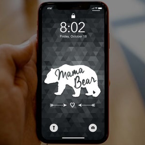 Mama Bear Dark Triangle Art, iPhone wallpaper, Cell phone background, iPhone lock screen, Cell phone wallpaper, Phone background