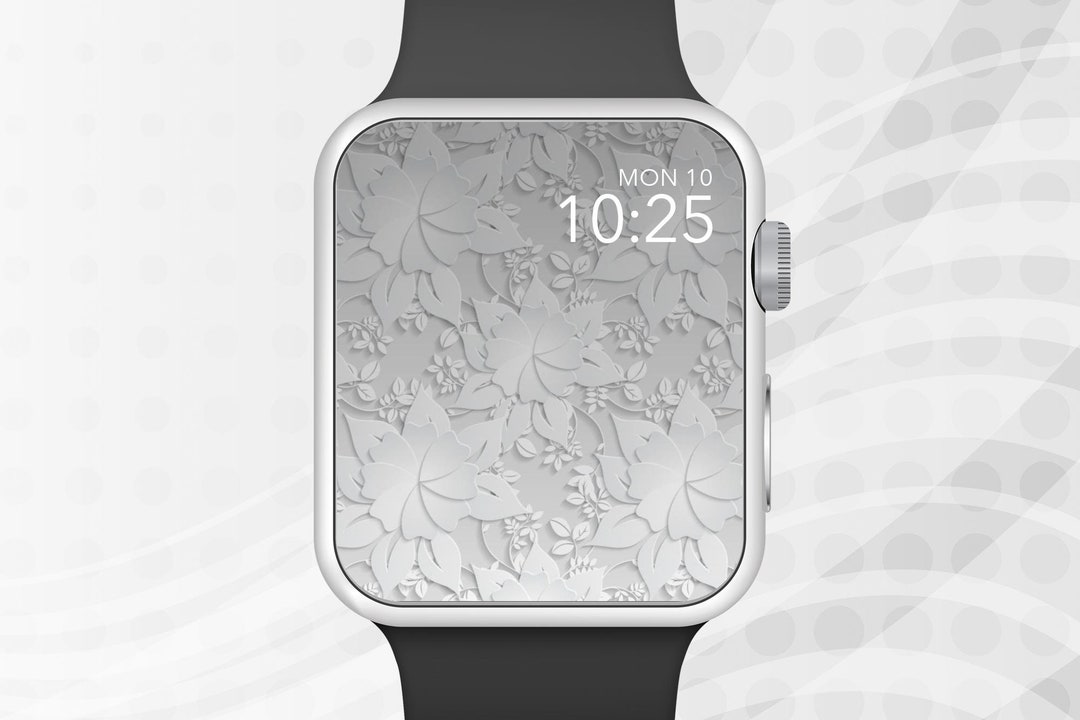 Apple Watch Wallpaper, 3D White Flower Art Apple Watch Face Design Etsy